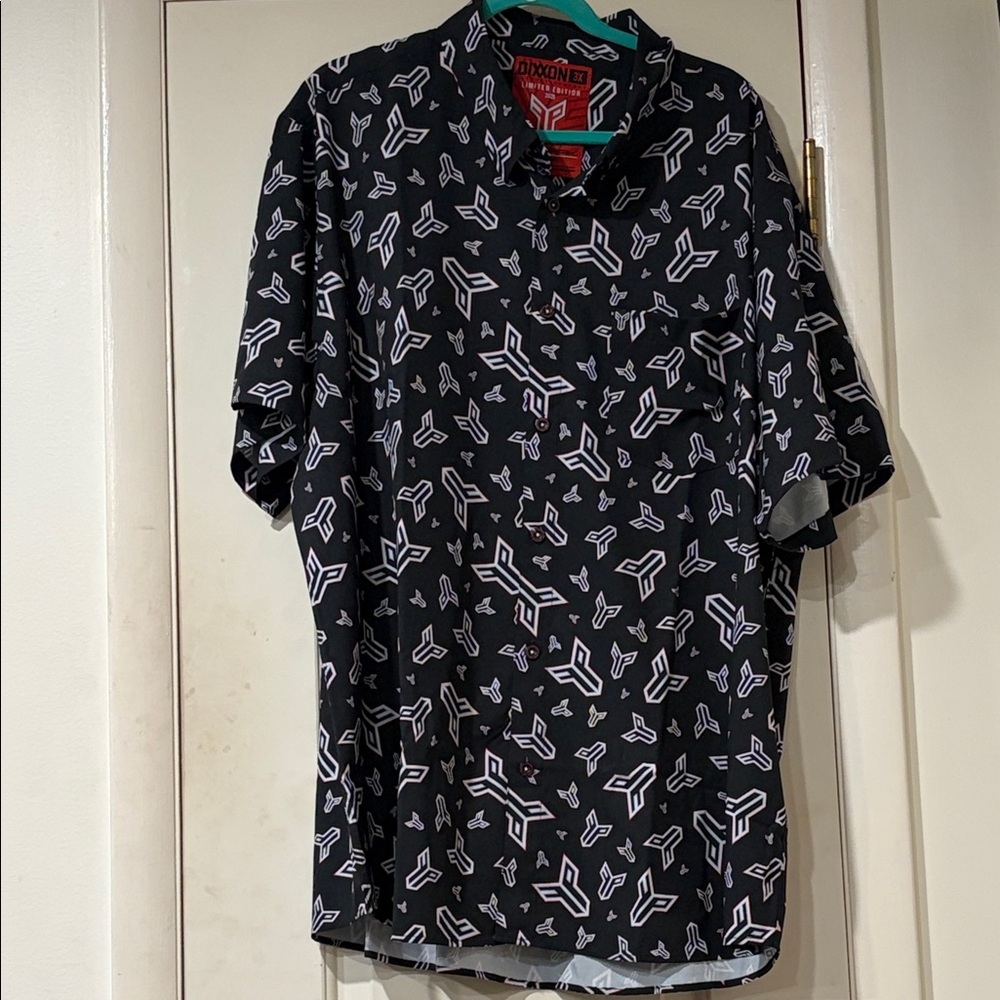 DIXXON Black and White Geometric Men's Shirt